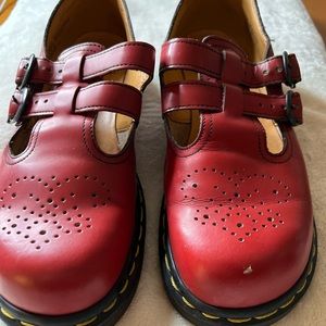 Rich red Dr Martens -women’s 8/ mens 6. Mary Jane style